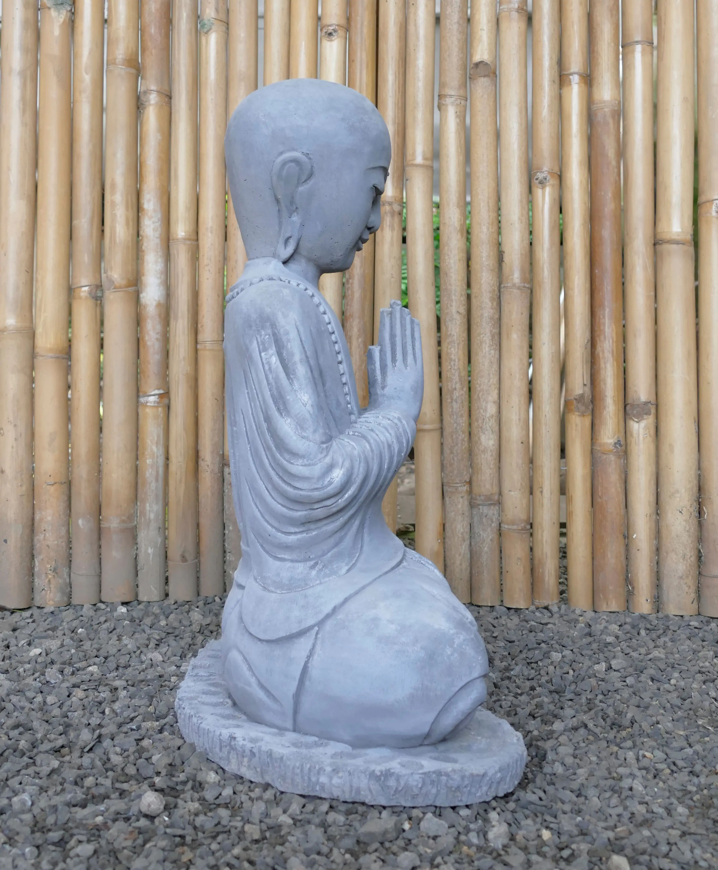  Product image 5 of the product “Lokesh - Seated Monk no hair, 60 cm H | cast stone ”